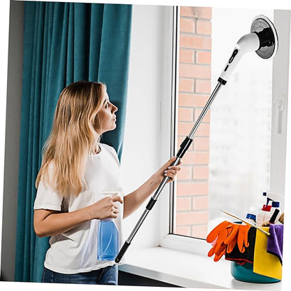 Electric Spin Scrubber – Cordless Cleaning Brush with 9 Brush Heads, 2 Speeds (300/400 RPM), 90-Min Battery – For Bathroom, Windows, Car & More